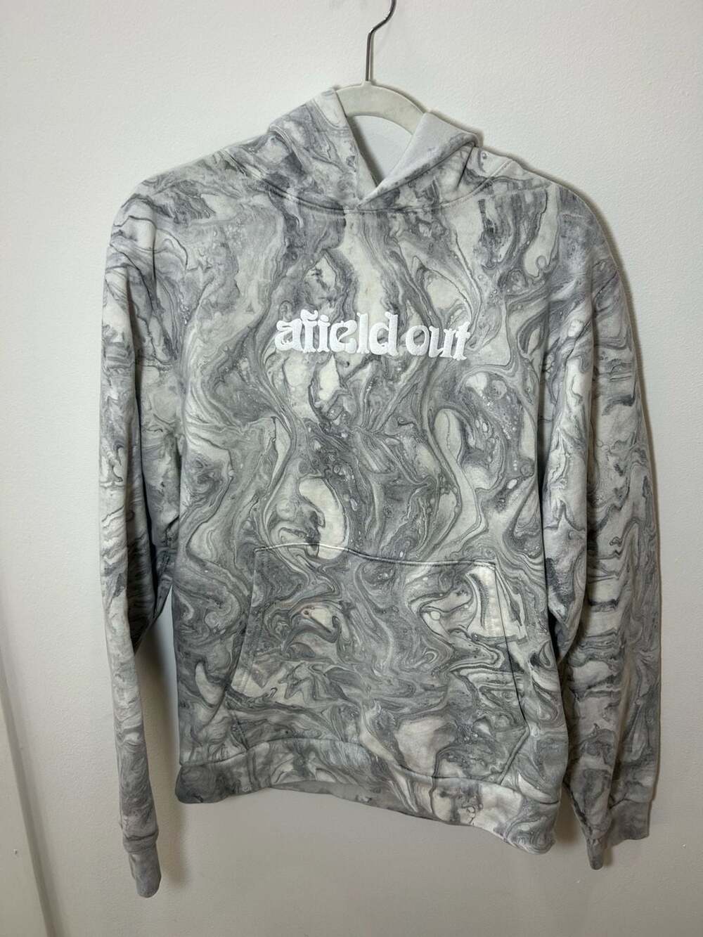 Afield Out Marble Tie-Dye Embroidered Hoodie Medium